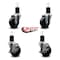 Service Caster 3.5'' Hard Rubber Wheel Swivel 1-3/4'' Expand Stem Caster Set 2 Brakes, 4PK SCC-EX20S3514-HRS-2-TLB-2-134 - alternate 4